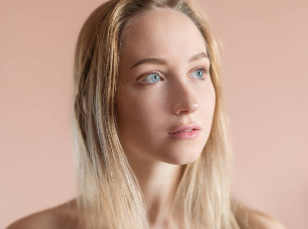 istock Young woman with blue eyes. 685425424
