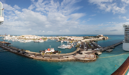 5 shot stitch of the King's wharf, Royal Naval Shipyard in Bermuda