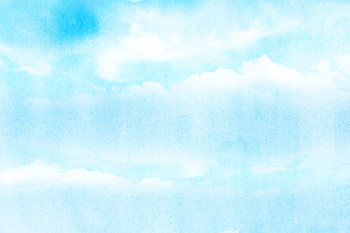artistic soft cloud and sky with grunge watercolor texture