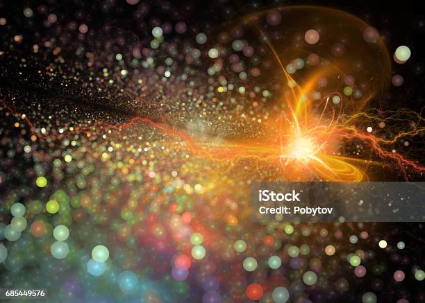 Elementary Particles Explosion Stock Photo - Download Image Now - Nanotechnology, Abstract, Advice