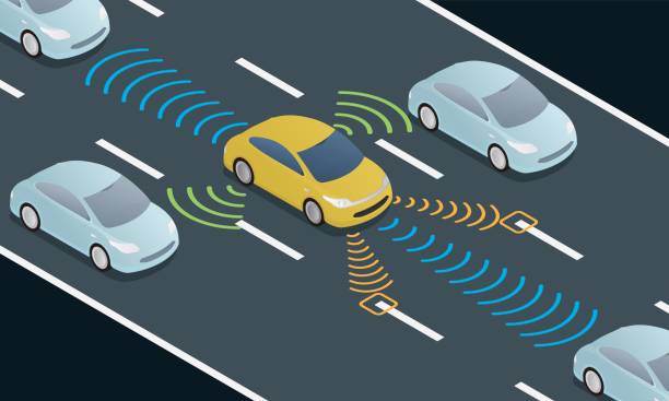 istock autonomous car driving on road and sensing systems, driverless car, self-driving vehicle 685450008
