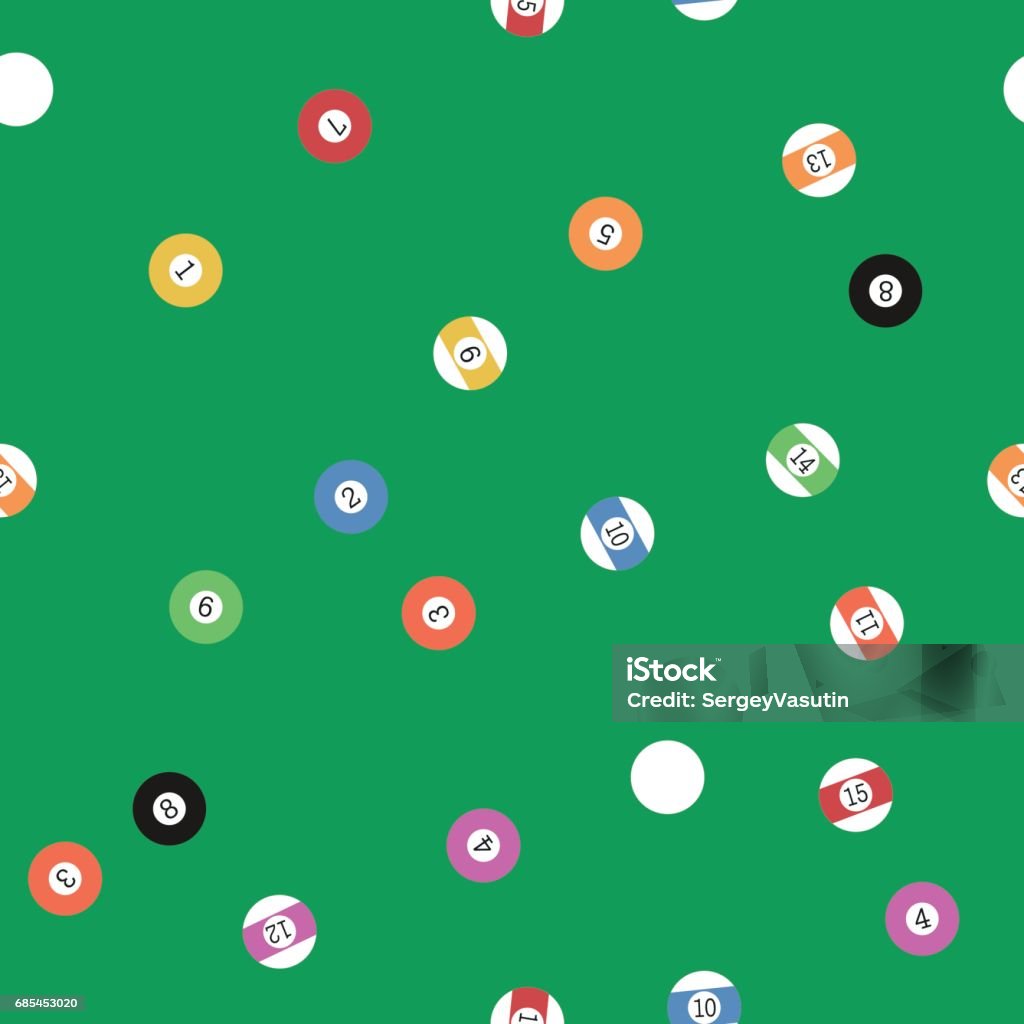 Billiards Pattern Free Billiard Balls Seamless Pattern Stock Illustration - Download Image Now ...
