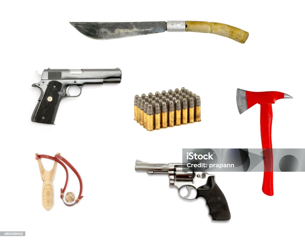 weapon isolated on white Ammunition Stock Photo