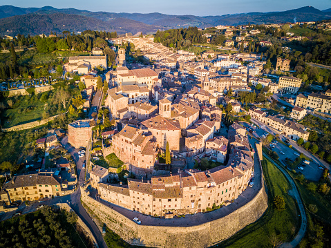 The town of Anghiari from above, Tuscany.