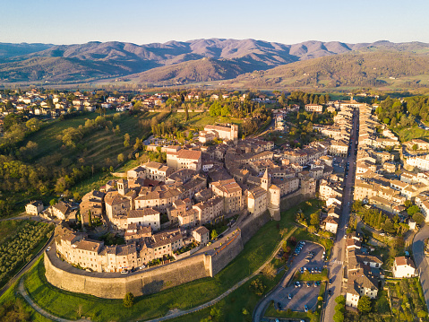 The town of Anghiari from above, Tuscany.