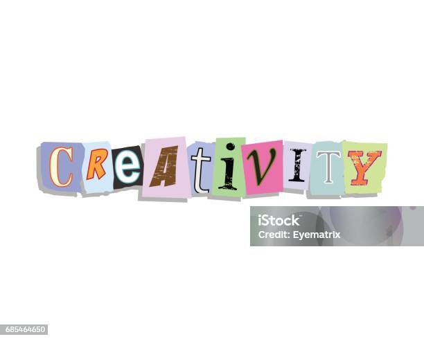 Creativity Display Lettering Creativity Paper Letters Stock Illustration - Download Image Now ...