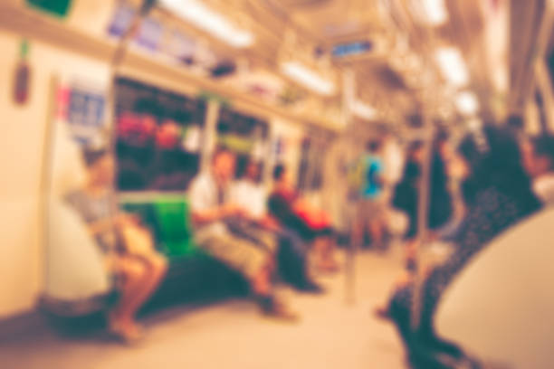 istock Blurred photo of passengers in sky train 685478416