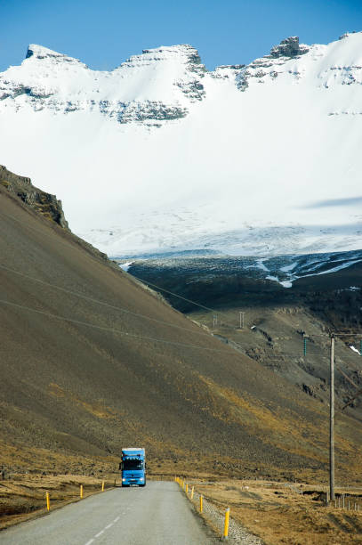 istock Ring Road, blue sky, snow mountain,  Iceland 685491792
