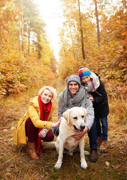 istock Smiley parents with son and dog 685495322