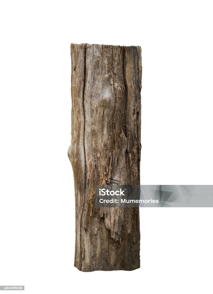 Brown timber stand on white background Brown timber stand,isolated on background Tree Trunk Stock Photo