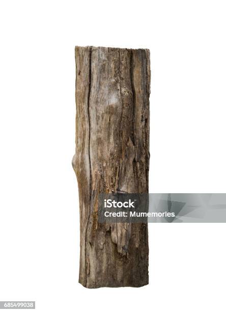 Brown Timber Stand On White Background Stock Photo - Download Image Now - Tree Trunk, Log, Cut Out