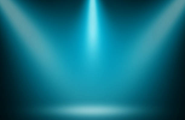 istock Blue spotlight stage show entertainment background. 685499050
