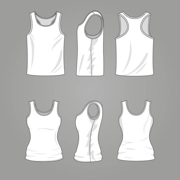 Woman in tank top mock up isolated on white background, Tank top