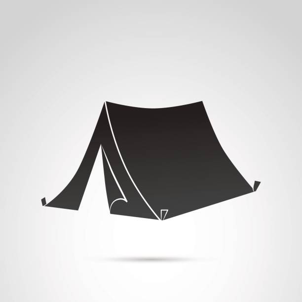 テントのアイコンの白い背景で隔離されます。 - tent camping dome tent single object点のイラスト素材／クリップアート素材／マンガ素材／アイコン素材