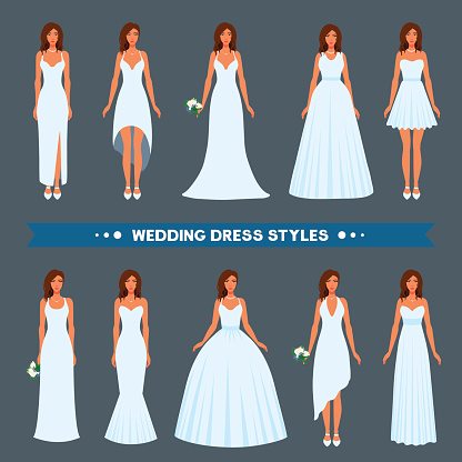 A Variety Of Styles Types Fashions Of Wedding Dress To Wear On A ...