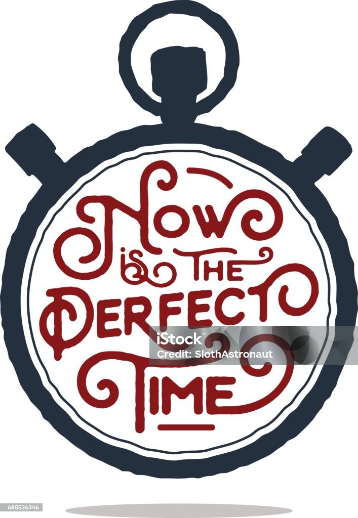 Timer Lettering Hand Drawn Inspirational Badge With Textured Countdown Timer Vector ...