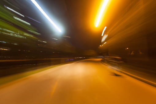 night road blur motion with lights car rigged photography