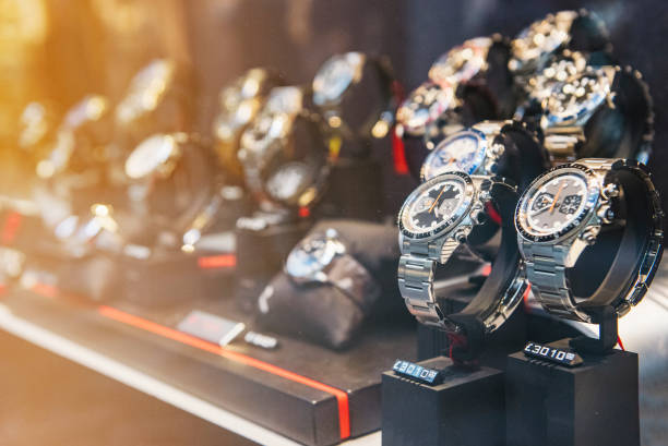 istock Luxury watches in a store in London 685535026