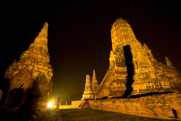 istock Chai Watthanaram Temple at night 685537306