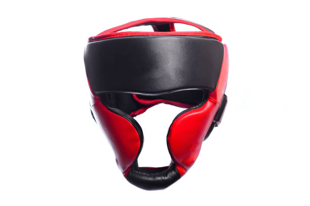 istock An image of a red boxing helmet on a white background 685554394