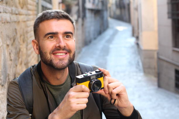 istock Handsome traveler about to take a picture 685561962
