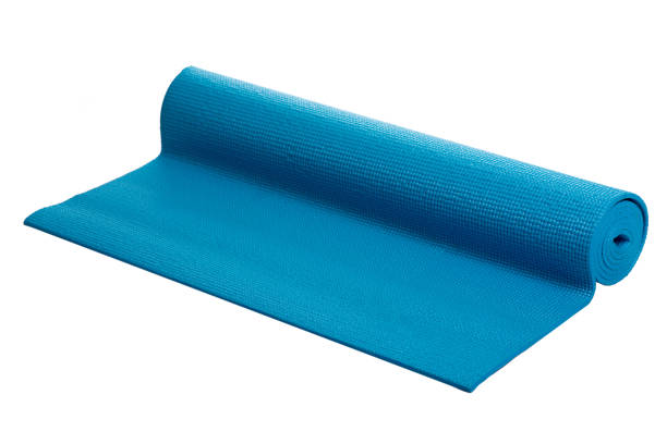 istock blue yoga mat on a white background 685562066