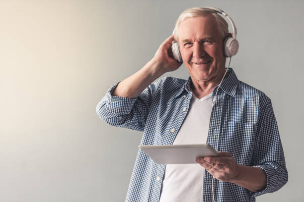 Handsome old man stock photo