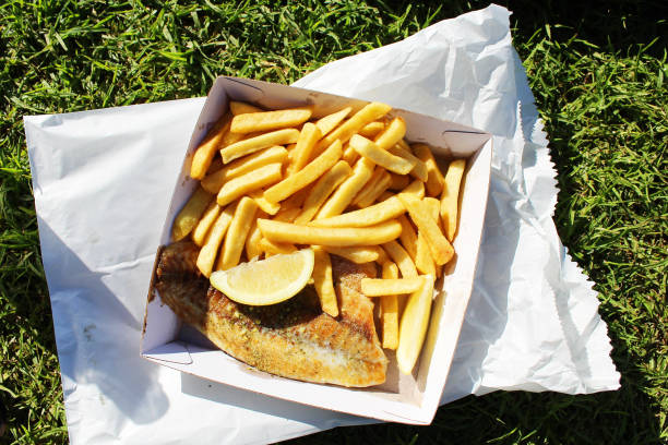 Grilled fish and chips