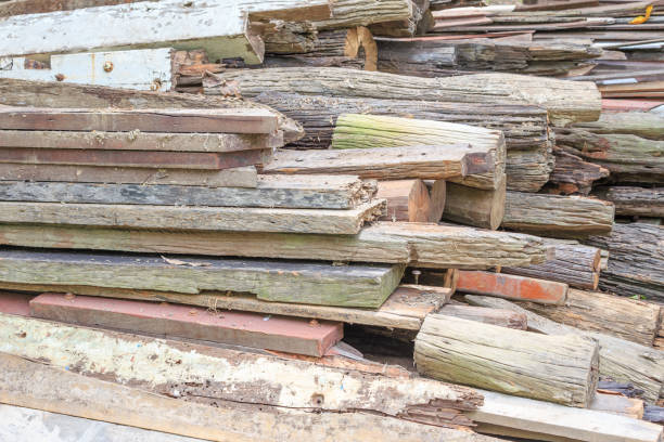 istock Pile of timber wood. 685583822