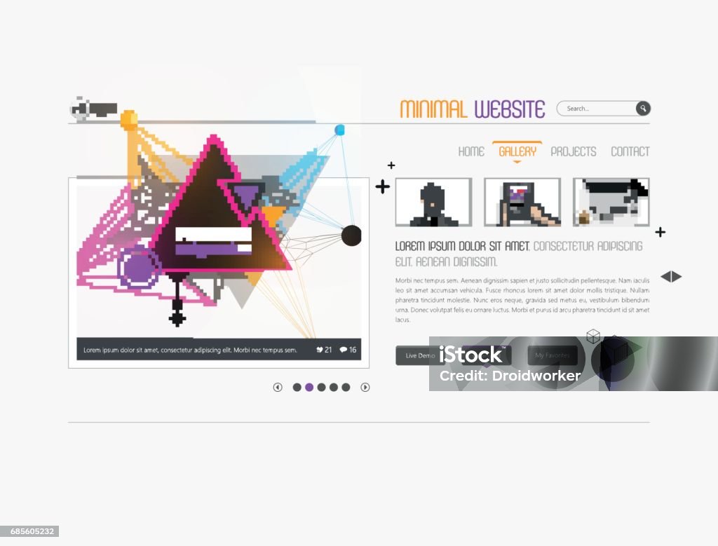Colorful Abstract User Interface Vector Design Stock Illustration ...