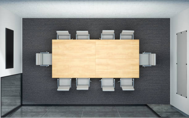 Meeting Table In Modern Meeting Room Viewing From Above