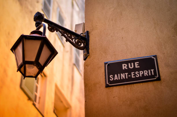istock street light hanging on french narrow 685609864