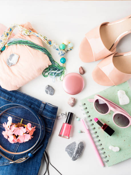 istock Summer lifestyle woman clothes flat lay 685615882