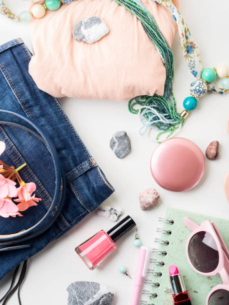 istock Summer lifestyle woman clothes flat lay 685616038