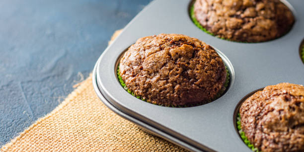 istock Banana chocolate muffin with caramel sugar topping 685618984