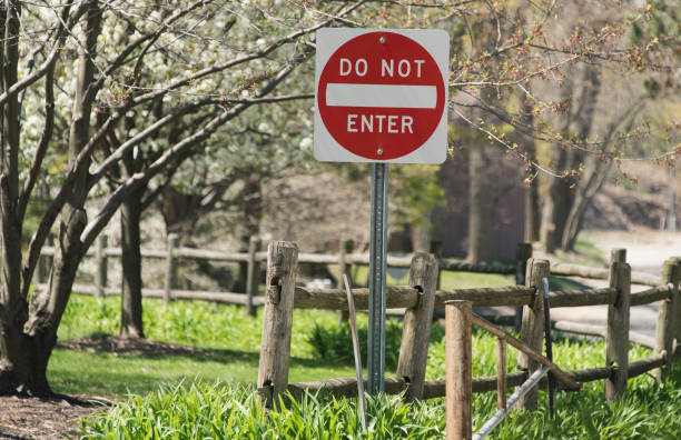 istock Do not enter sign in a park 685631840