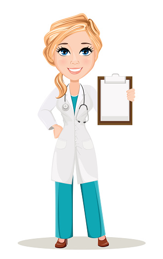 Doctor Woman In Medical Gown With Stethoscope Cute Cartoon Doctor Character  Vector Illustration Eps10 Stock Illustration - Download Image Now - iStock