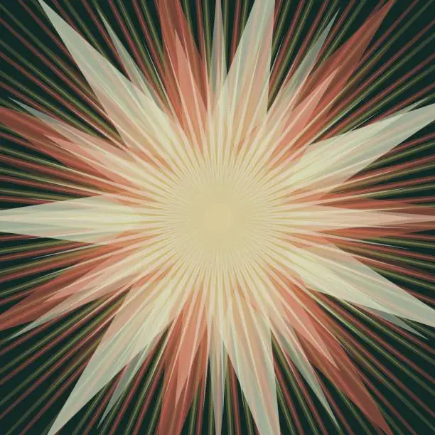 Vector illustration of Vintage Starburst Concentric Vector Pattern