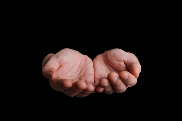 Open Hands Isolated On Black Background Stock Photo - Download Image Now - Hands  Cupped, Men, Black Background - iStock