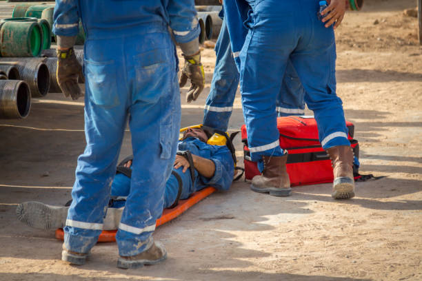 istock EMT team provide first aid on the 685646990