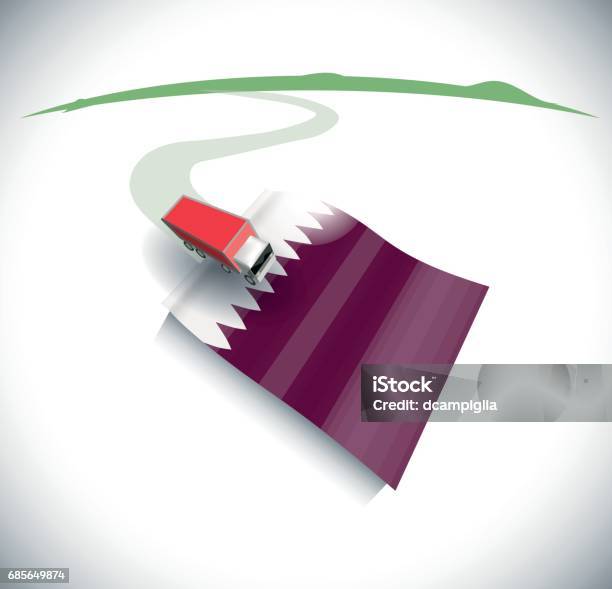 Import And Export In Qatar Stock Illustration - Download Image Now - Business, Business Finance and Industry, Cargo Container