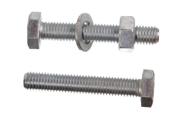 istock Two metal bolts with nut and shim 685650142