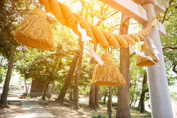 Japanese big rope in new year day named "Shime-Nawa" Japanese big rope in new year day named "Shime-Nawa" shrine photos stock pictures, royalty-free photos & images