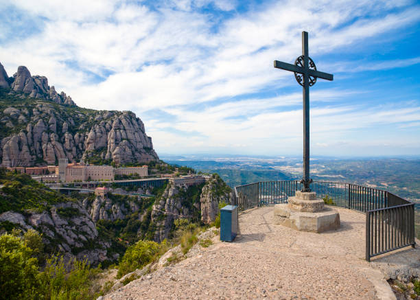 istock Cross of Saint Michael, Montserrat Abbey 685663684