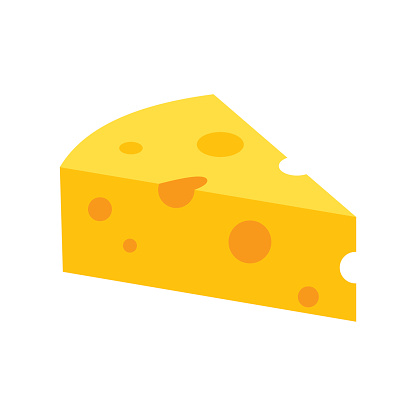 French cheese icon in flat style isolated on white background