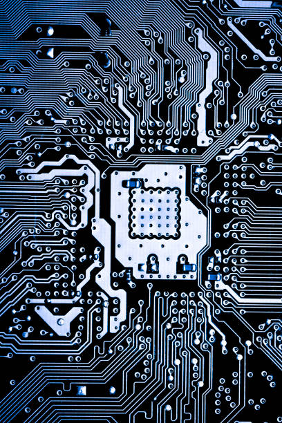 istock Abstract close up of Electronic Circuits in Technology on Mainboard computer background  (logic board,cpu motherboard,Main board,system board,mobo) 685693236