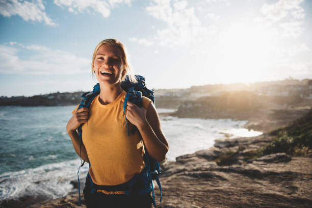 istock Beautiful smiling girl hiker 685694662