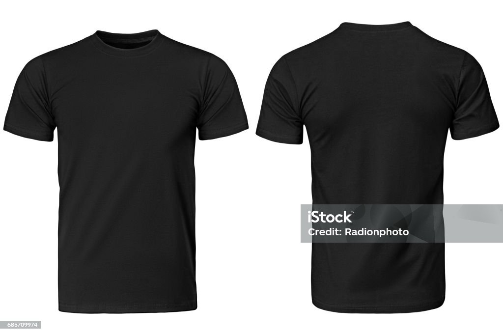 Black t-shirt, clothes . Black t-shirt, clothes on isolated white background T-Shirt Stock Photo