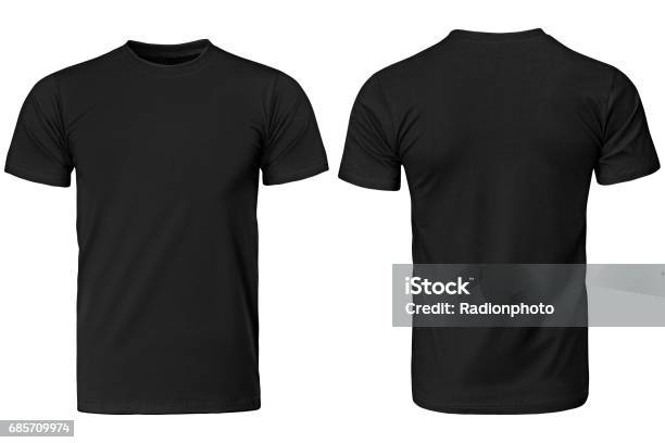 Black Tshirt Clothes Stock Photo - Download Image Now - T-Shirt, Black Color, Template