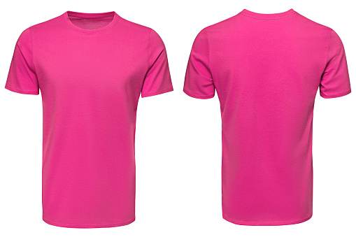 Pink t-shirt, clothes on isolated white background